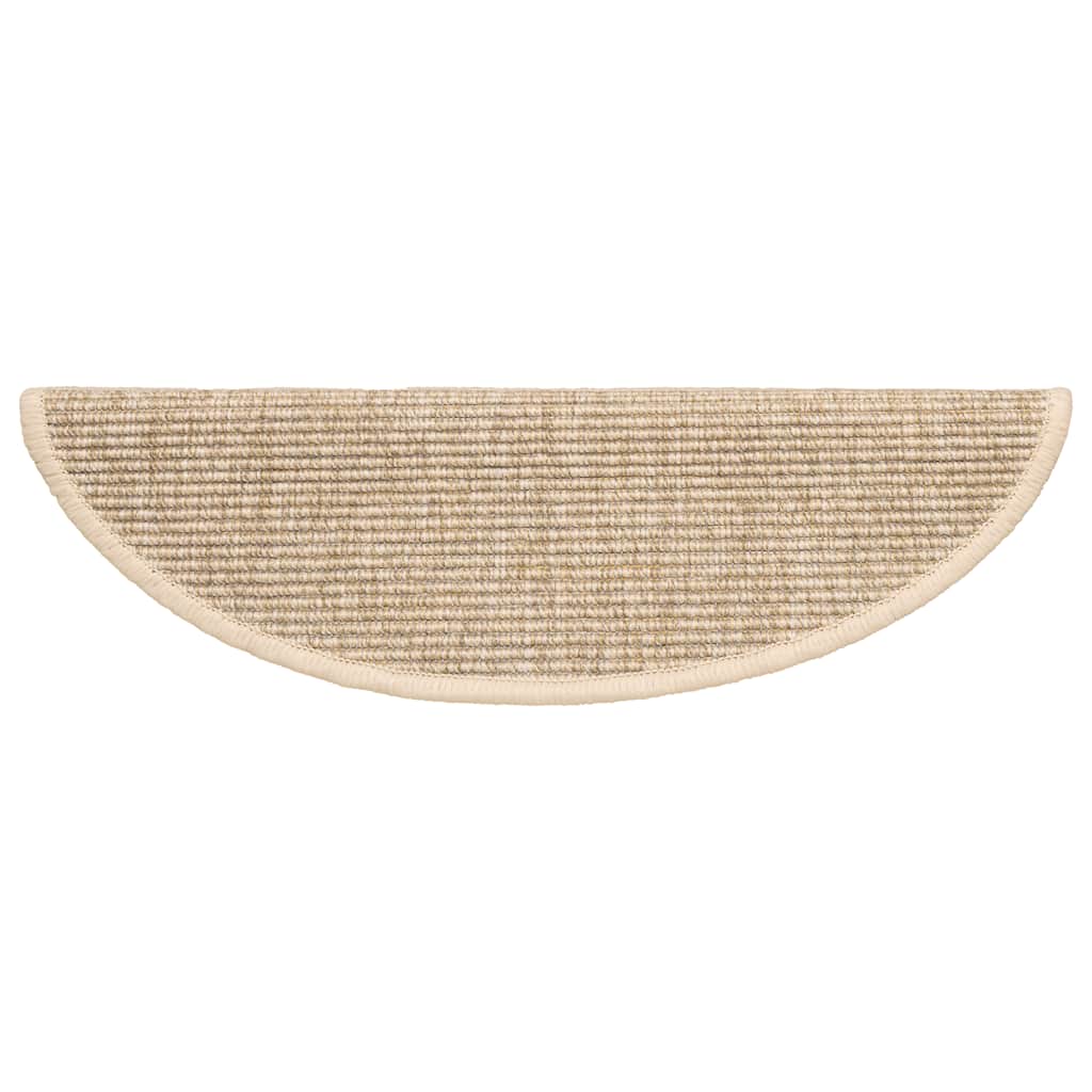 Stair Mats 15 pcs 56x17x3 cm Light Beige Half Round