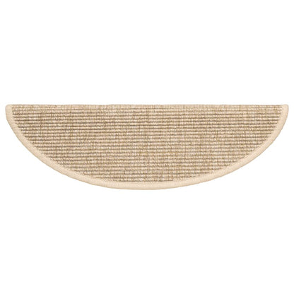 Stair Mats 15 pcs 56x17x3 cm Light Beige Half Round