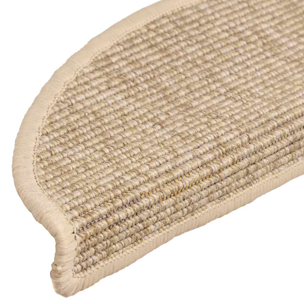 Stair Mats 15 pcs 56x17x3 cm Light Beige Half Round
