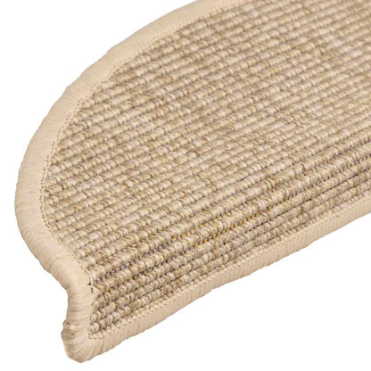 Stair Mats 15 pcs 56x17x3 cm Light Beige Half Round