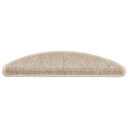 Stair Mats 15 pcs 56x17x3 cm Light Beige Half Round