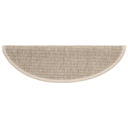 Stair Mats 15 pcs 56x17x3 cm Light Beige Half Round