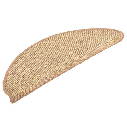 Stair Mats 15 pcs 56x17x3 cm Light Brown Half Round