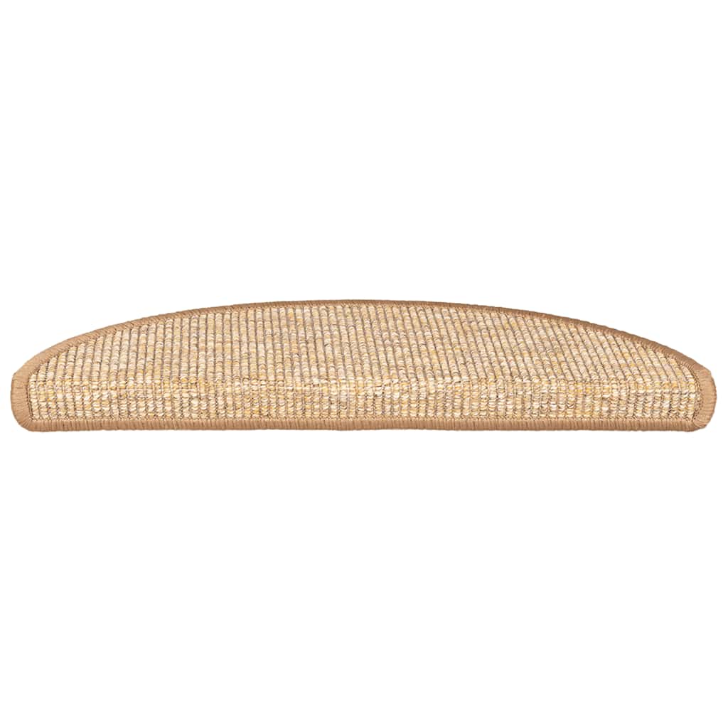 Stair Mats 15 pcs 56x17x3 cm Light Brown Half Round