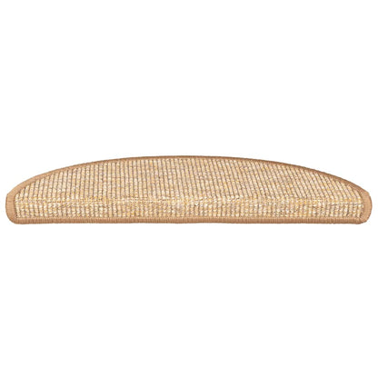Stair Mats 15 pcs 56x17x3 cm Light Brown Half Round