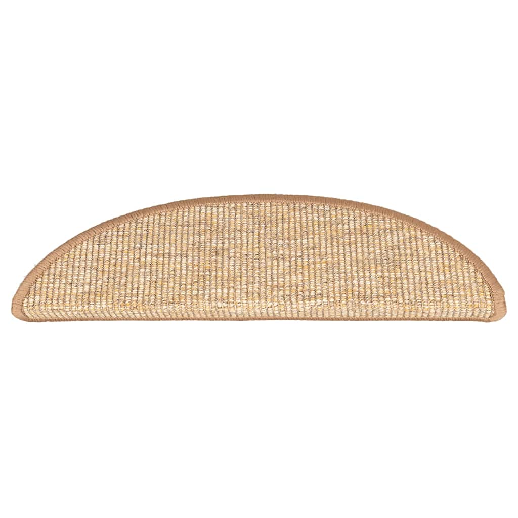 Stair Mats 15 pcs 56x17x3 cm Light Brown Half Round