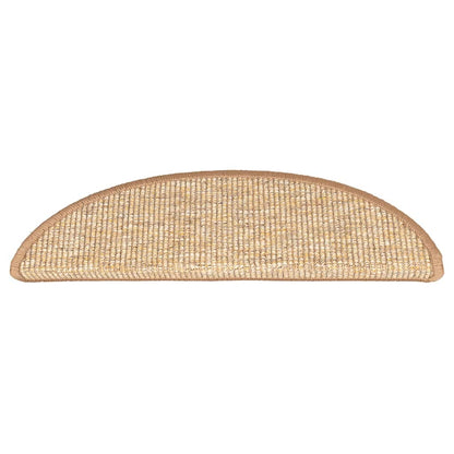 Stair Mats 15 pcs 56x17x3 cm Light Brown Half Round