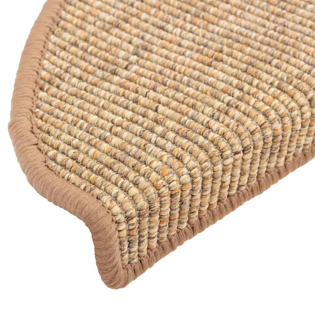 Stair Mats 15 pcs 56x17x3 cm Light Brown Half Round