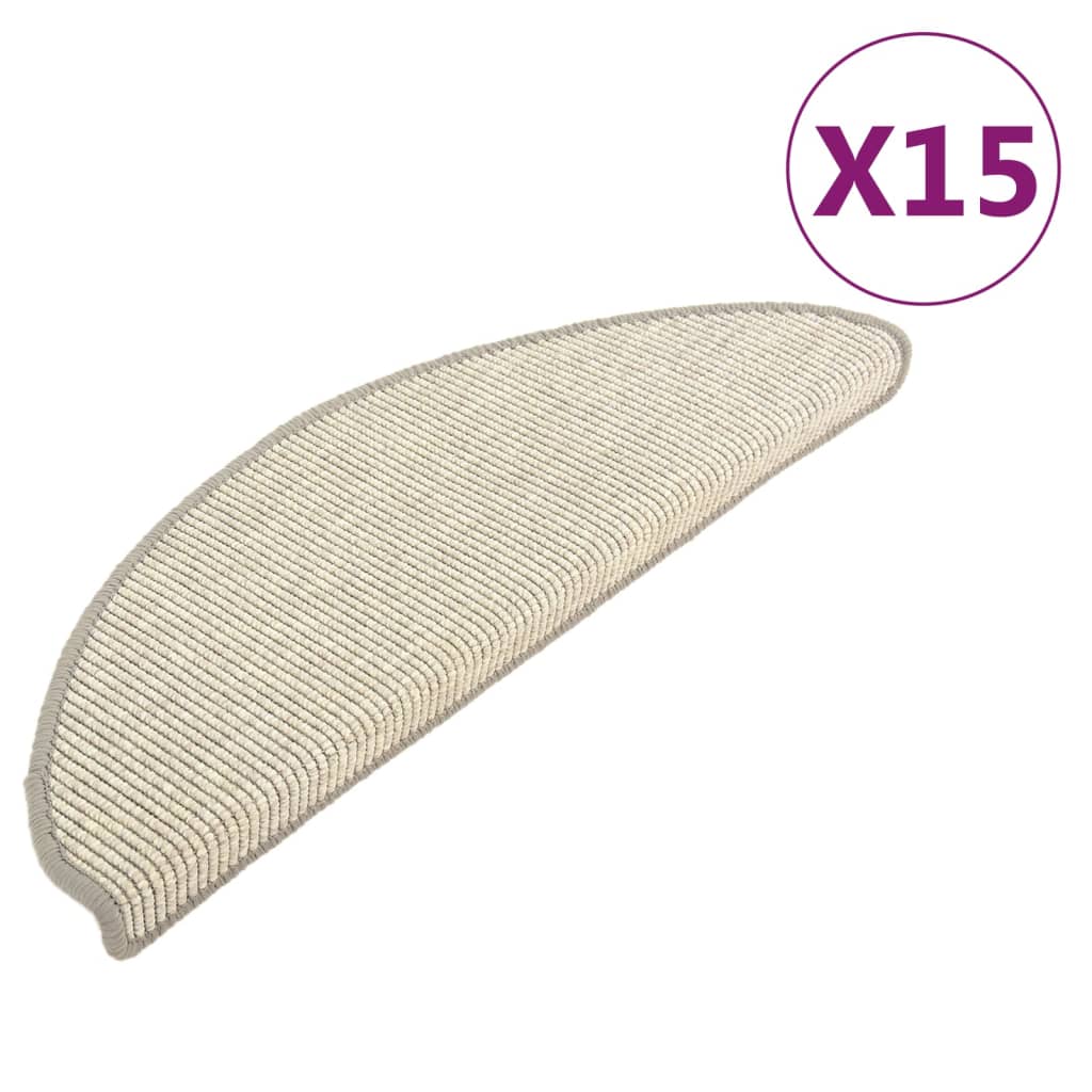 Stair Mats 15 pcs 65x21x4 cm Silver Half Round Large