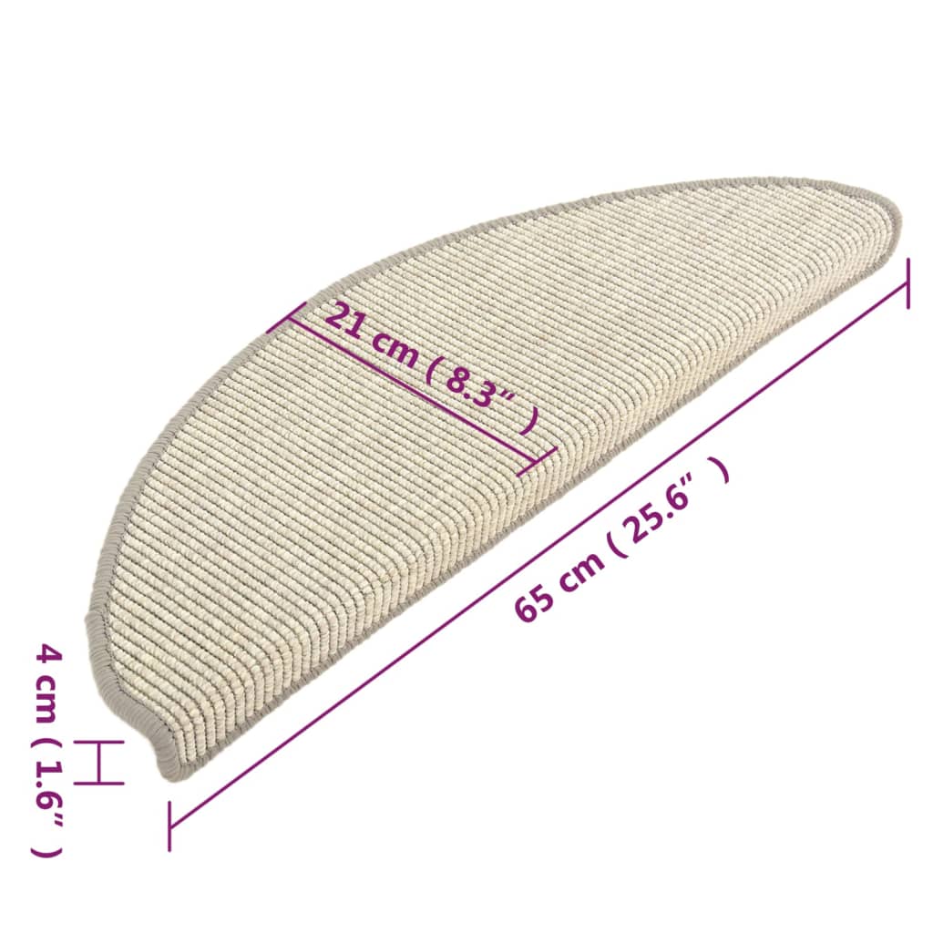Stair Mats 15 pcs 65x21x4 cm Silver Half Round Large