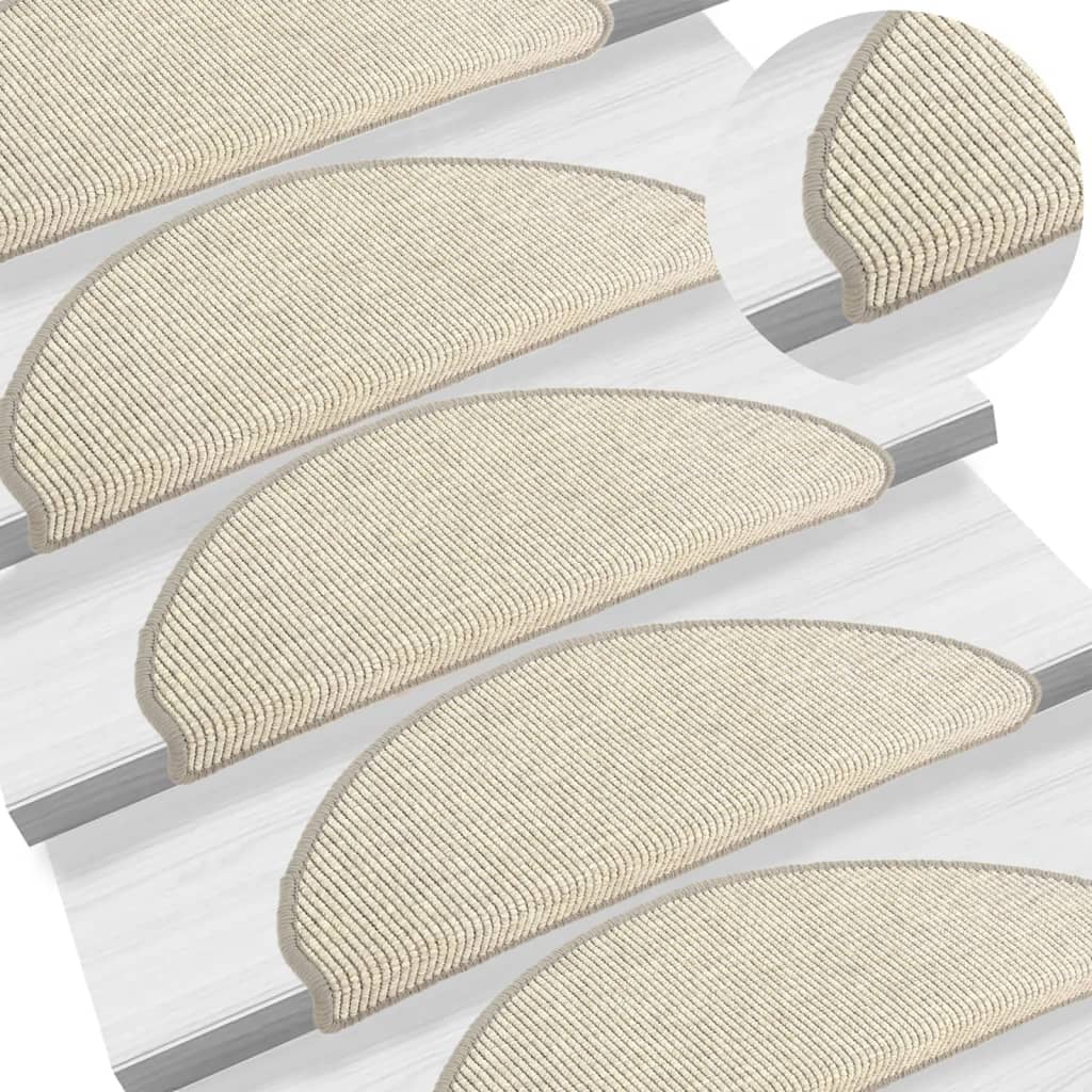 Stair Mats 15 pcs 65x21x4 cm Silver Half Round Large