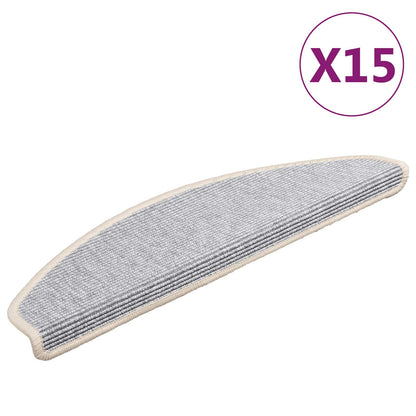 Stair Mats 15 pcs 65x21x4 cm Silver Half Round Large