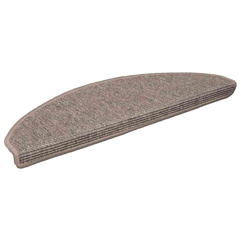 Stair Mats 15 pcs 65x21x4 cm Dark Beige Half Round Large