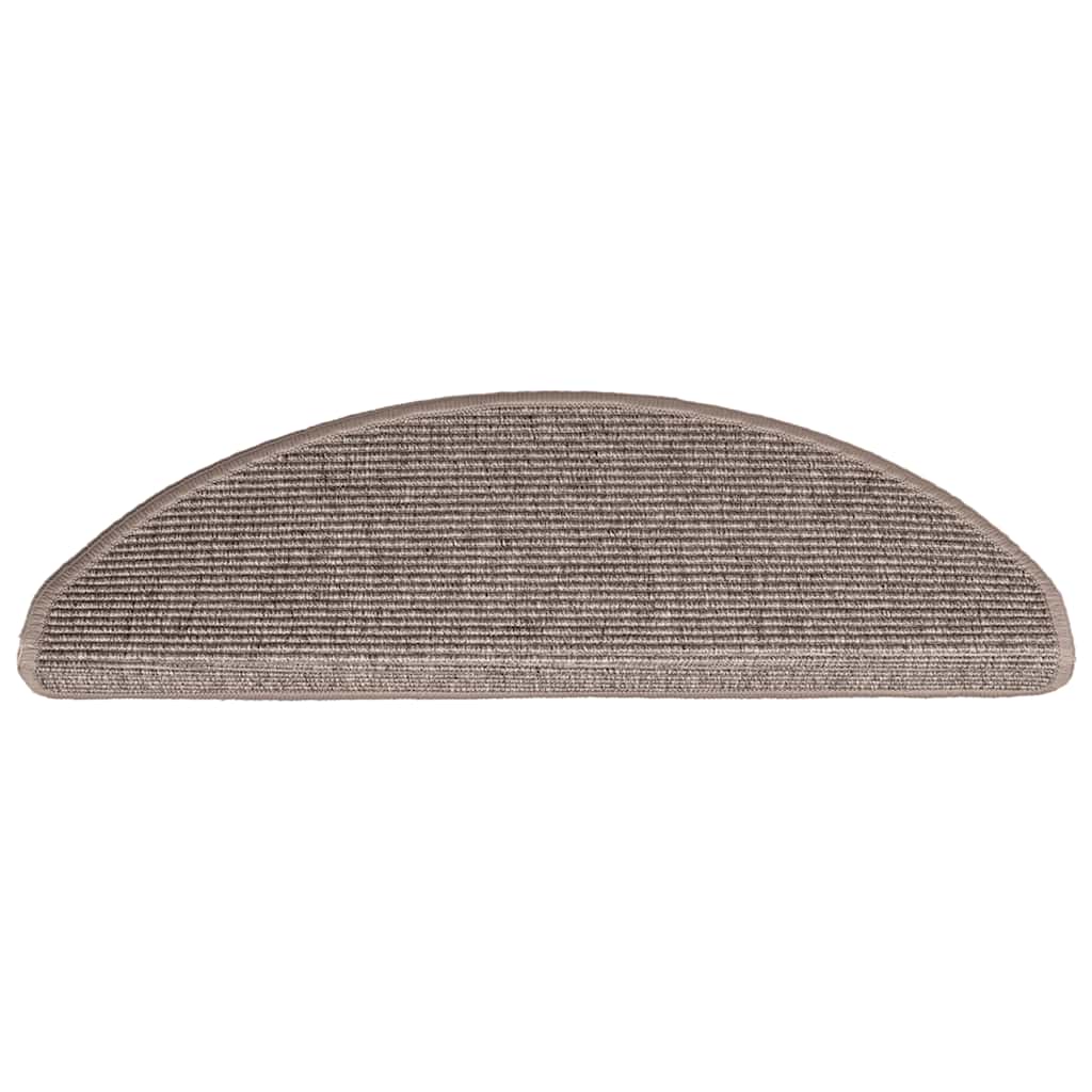 Stair Mats 15 pcs 65x21x4 cm Dark Beige Half Round Large