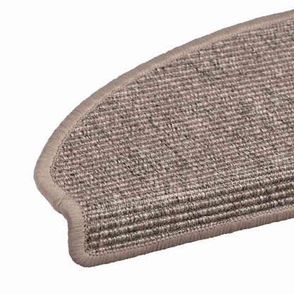 Stair Mats 15 pcs 65x21x4 cm Dark Beige Half Round Large