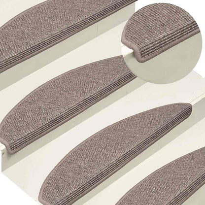 Stair Mats 15 pcs 65x21x4 cm Dark Beige Half Round Large