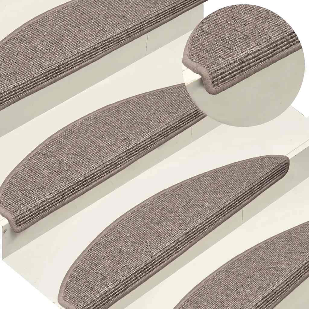 Stair Mats 15 pcs 65x21x4 cm Dark Beige Half Round Large