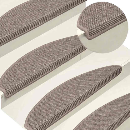 Stair Mats 15 pcs 65x21x4 cm Dark Beige Half Round Large