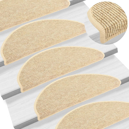 Stair Mat | Set of 15 | Beige | 91% polypropylene, 9% polyester