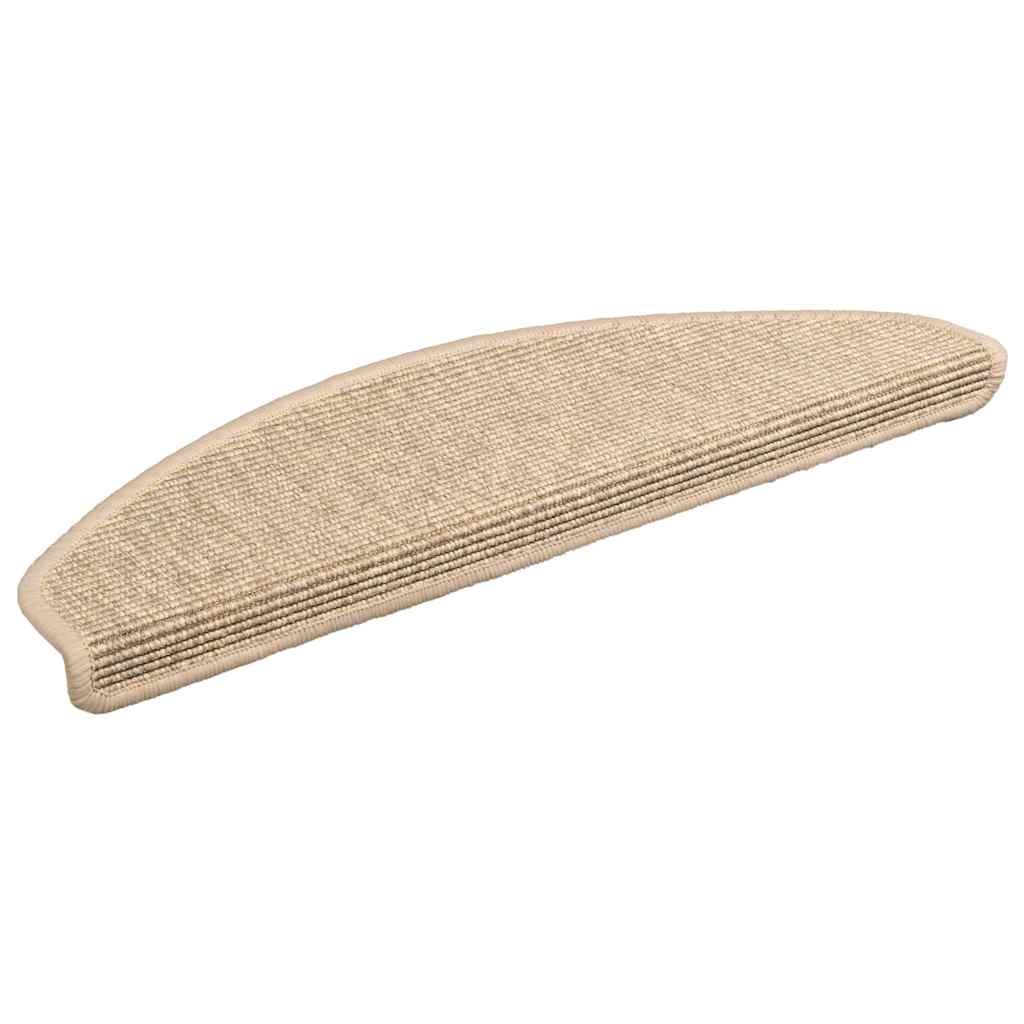 Stair Mats 15 pcs 65x21x4 cm Light Beige Half Round Large