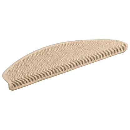 Stair Mats 15 pcs 65x21x4 cm Light Beige Half Round Large