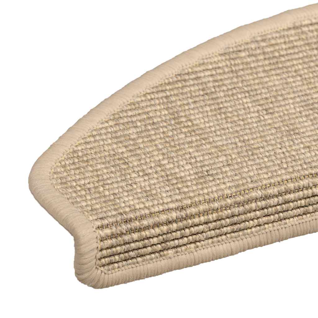 Stair Mats 15 pcs 65x21x4 cm Light Beige Half Round Large
