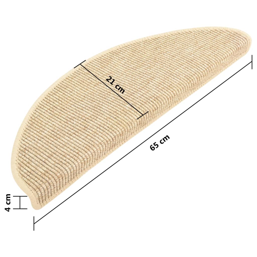 Stair Mat | Set of 15 | Beige | 91% polypropylene, 9% polyester