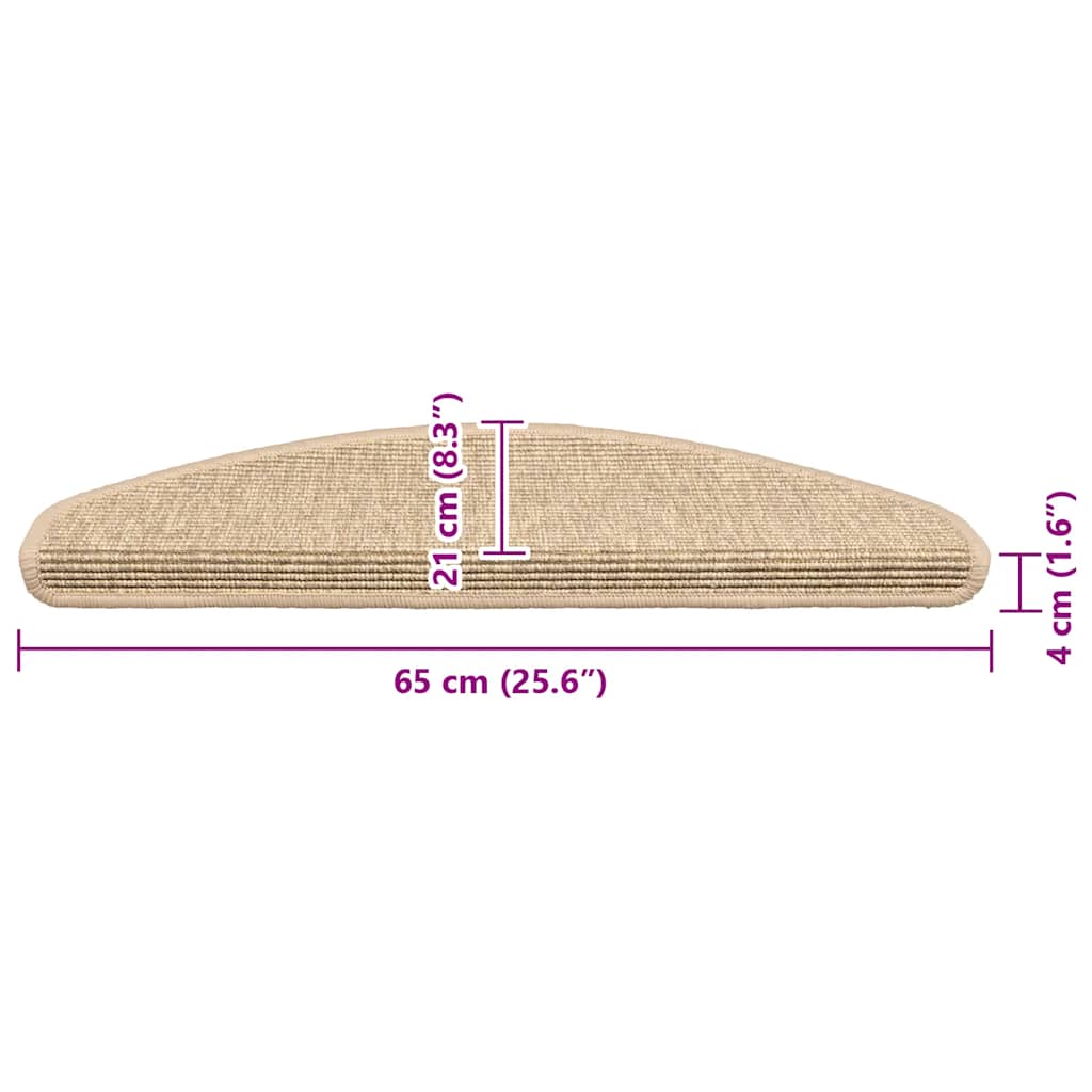 Stair Mat | Set of 15 | Beige | 91% polypropylene, 9% polyester