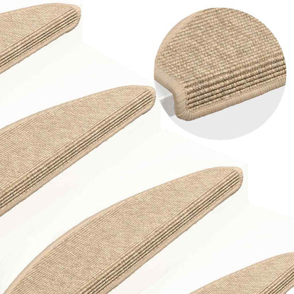 Stair Mat | Set of 15 | Beige | 91% polypropylene, 9% polyester