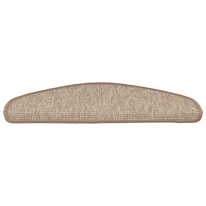 326904 vidaXL Stair Mats 15 pcs 65x21x4 cm Light Brown Half Round Large