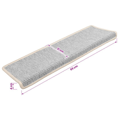 Stair Mats 15 pcs 65x21x4 cm Silver Rectangular Edge
