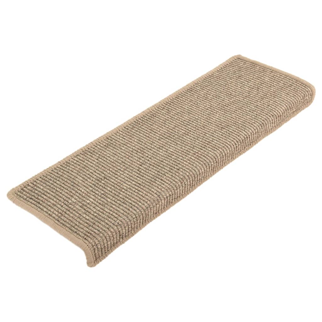 Stair Mats 15 pcs 65x21x4 cm Dark Beige Rectangular Edge
