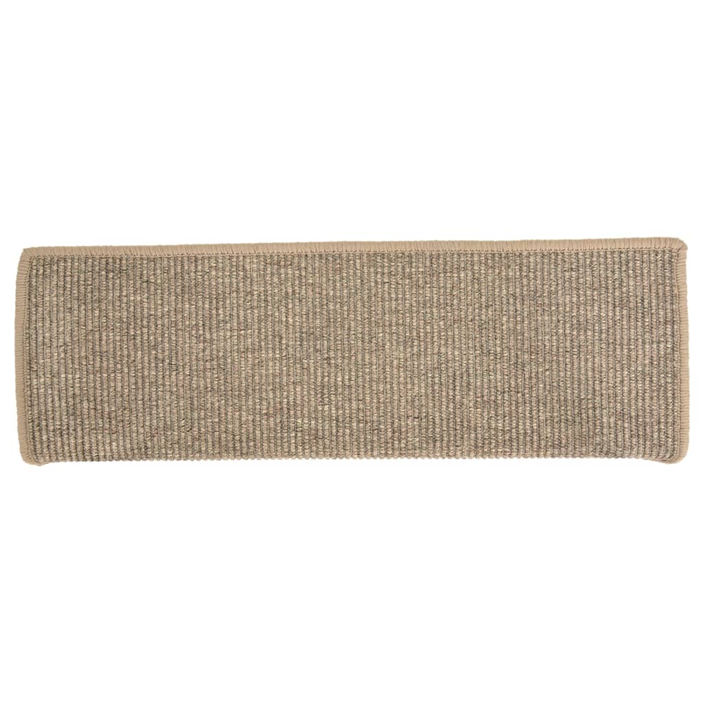 Stair Mats 15 pcs 65x21x4 cm Dark Beige Rectangular Edge