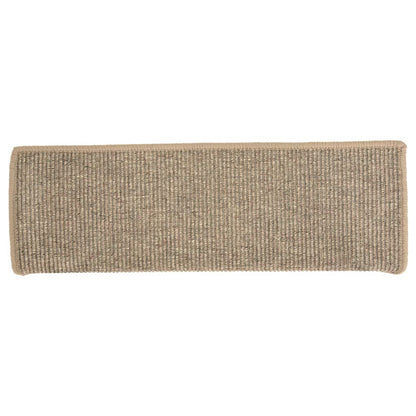 Stair Mats 15 pcs 65x21x4 cm Dark Beige Rectangular Edge