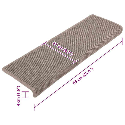Stair Mats 15 pcs 65x21x4 cm Dark Beige Rectangular Edge