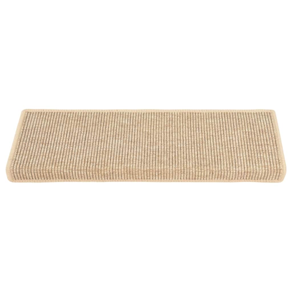 Stair Mats 15 pcs 65x21x4 cm Light Beige Rectangular Edge