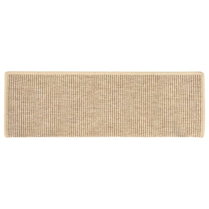 Stair Mats 15 pcs 65x21x4 cm Light Beige Rectangular Edge