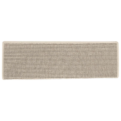 Stair Mats 15 pcs 65x21x4 cm Light Beige Rectangular Edge