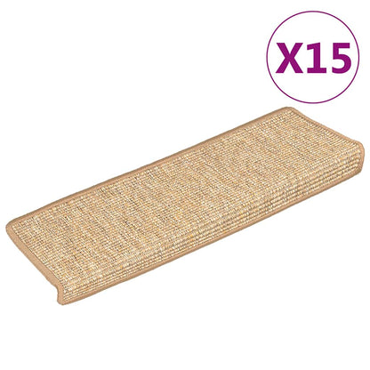 Stair Mats 15 pcs 65x21x4 cm Light Brown Rectangular Edge
