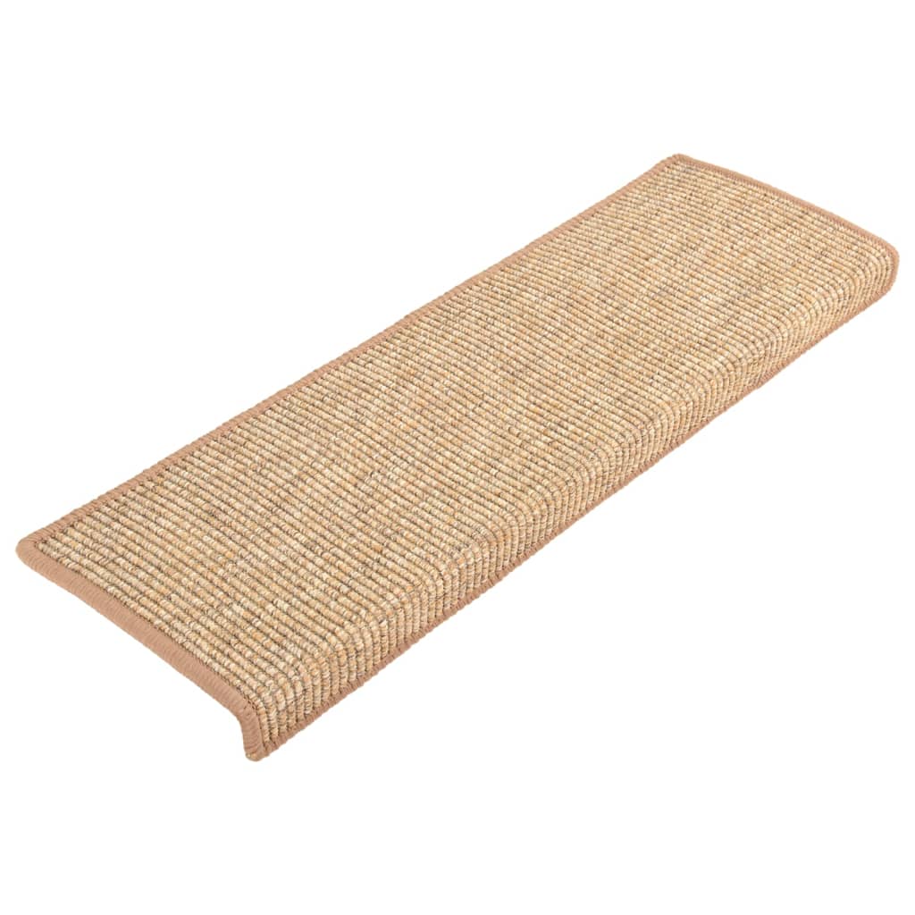 Stair Mats 15 pcs 65x21x4 cm Light Brown Rectangular Edge