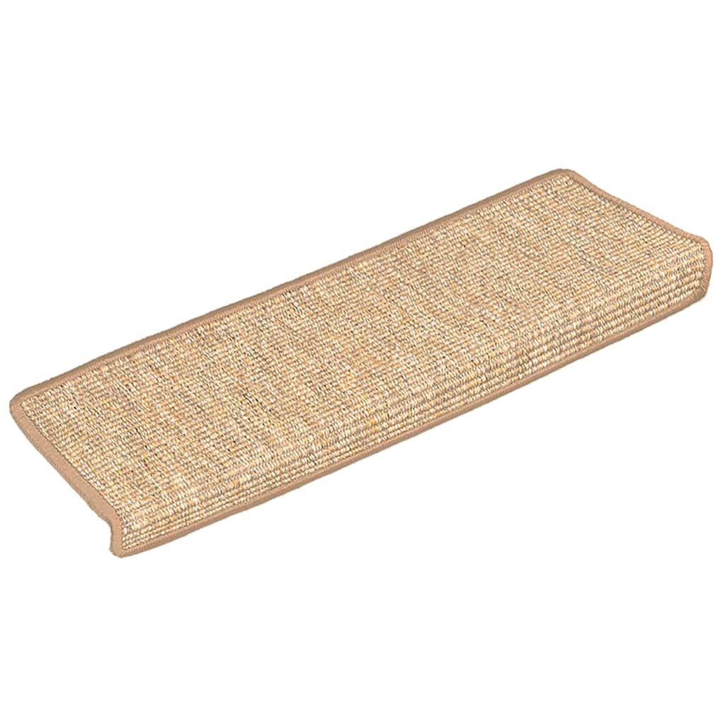 Stair Mats 15 pcs 65x21x4 cm Light Brown Rectangular Edge