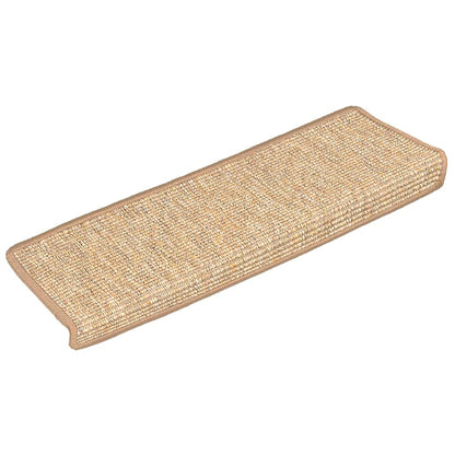 Stair Mats 15 pcs 65x21x4 cm Light Brown Rectangular Edge
