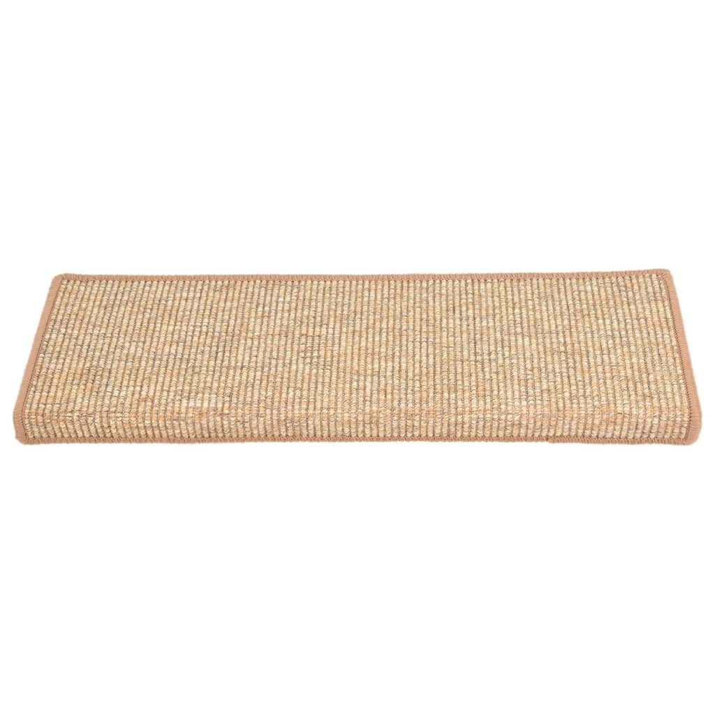 Stair Mats 15 pcs 65x21x4 cm Light Brown Rectangular Edge