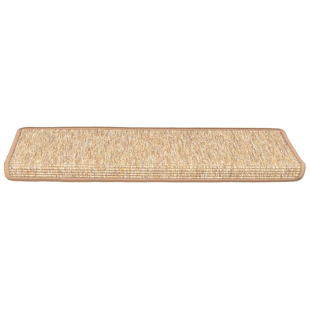 Stair Mats 15 pcs 65x21x4 cm Light Brown Rectangular Edge