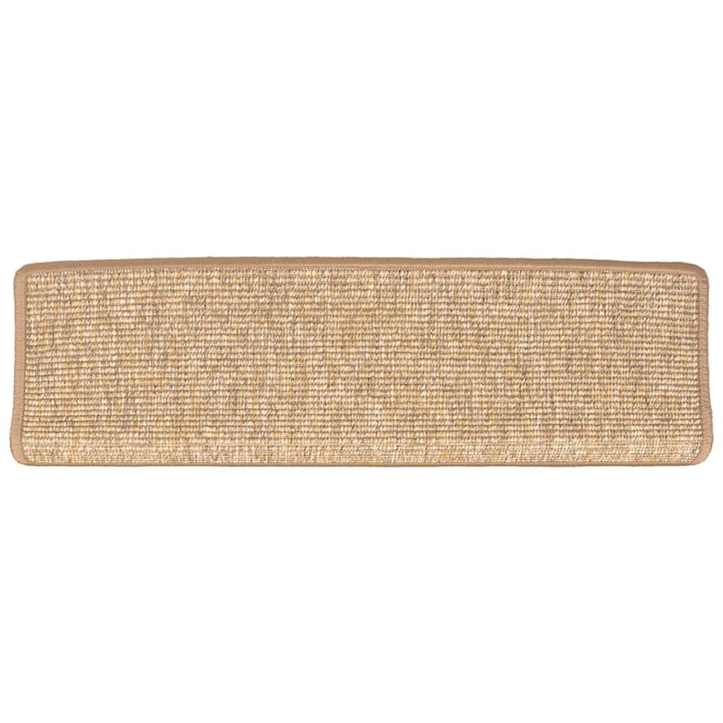 Stair Mats 15 pcs 65x21x4 cm Light Brown Rectangular Edge