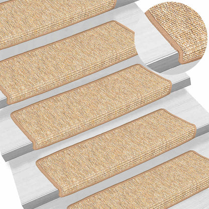 Stair Mats 15 pcs 65x21x4 cm Light Brown Rectangular Edge