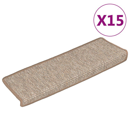 Stair Mats 15 pcs 65x21x4 cm Light Brown Rectangular Edge