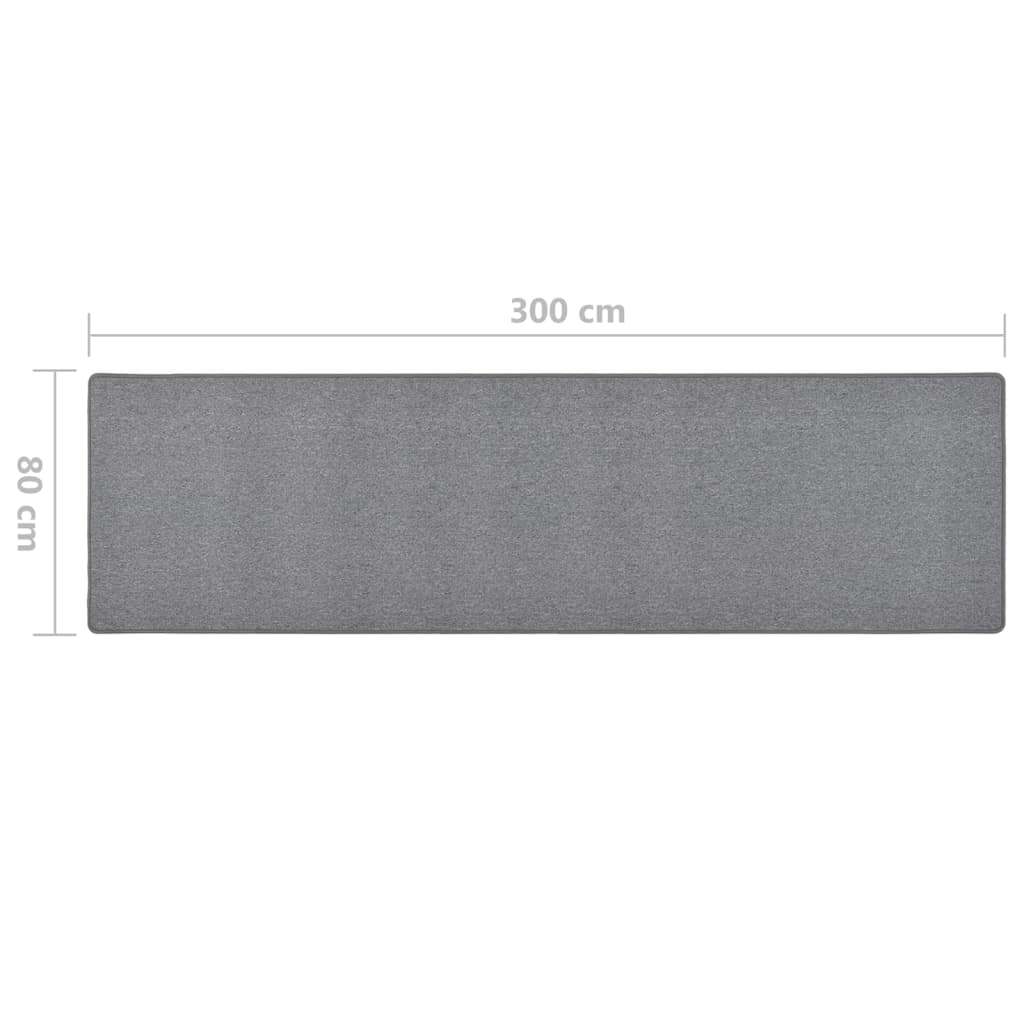 Carpet Runner | Dark grey | 100% polypropylene | 80x300 cm | Non-slip