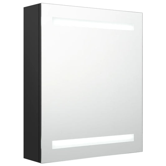 Bathroom Cabinet | Black | MDF with melamine finish, glass | 50x14x60 cm