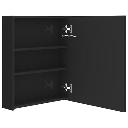 LED Bathroom Mirror Cabinet Shining Black 50x14x60 cm